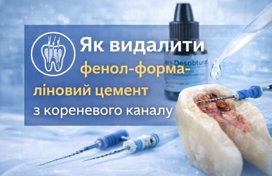 Видалення фенол формалінового цементу з кореневого каналу – ендодонтичні інструменти та розчинник compressed