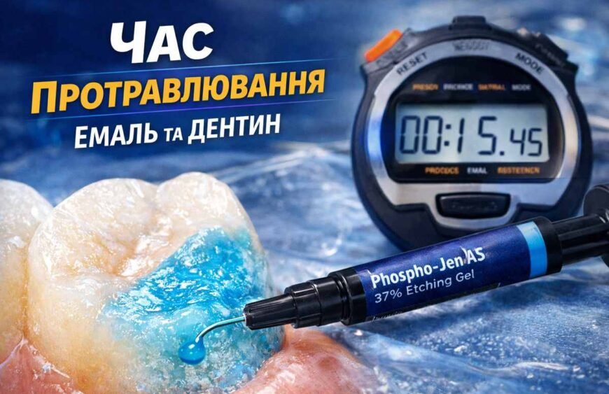 Таймер і синій травильний гель 37% ортофосфорної кислоти на емалі та дентині контроль часу протравлювання c