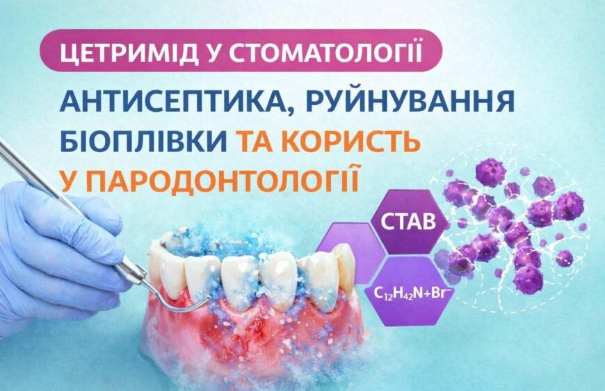 Цетримід у стоматології антисептичний компонент для контролю біоплівки під час скейлінгу та пародонтологічних процедур c